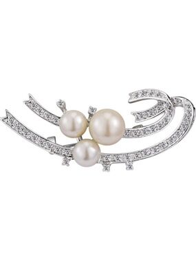 Genevive Women's Silver CZ Brooch - NWOT